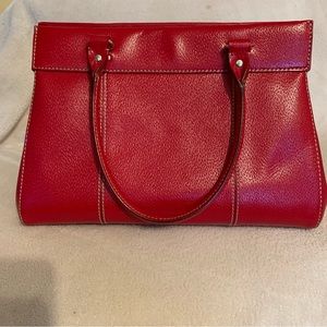 Kate Spade large triangle red with gold lettering purse